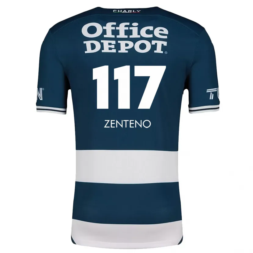 Danxen Mujer Camiseta Gustavo Zenteno #117 Azul Blanco 1ª Equipación 2024/25 La Camisa