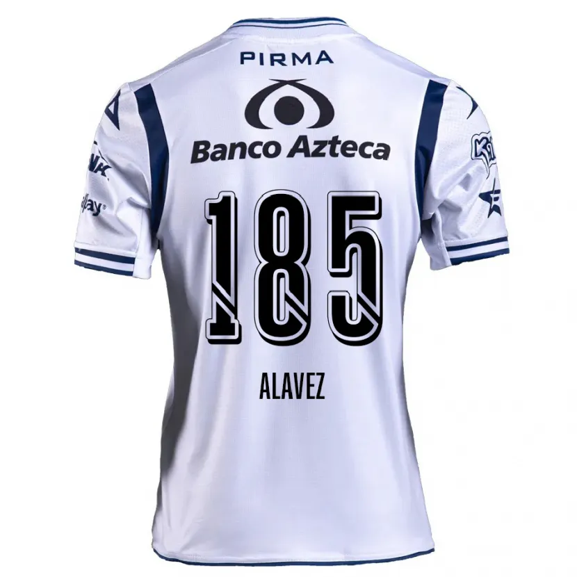 Danxen Mujer Camiseta Brian Alavez #185 Blanco Azul Marino 1ª Equipación 2024/25 La Camisa