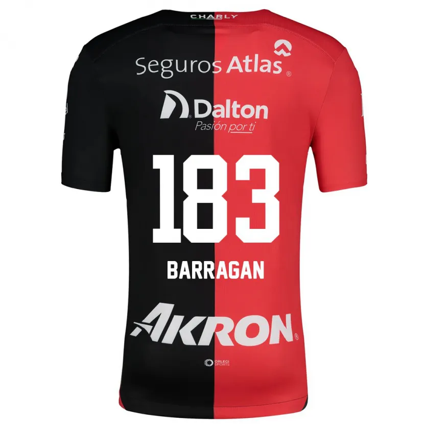 Danxen Mujer Camiseta Roberto Barragán #183 Negro Rojo 1ª Equipación 2024/25 La Camisa