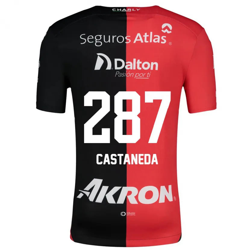 Danxen Mujer Camiseta Mariano Castañeda #287 Negro Rojo 1ª Equipación 2024/25 La Camisa