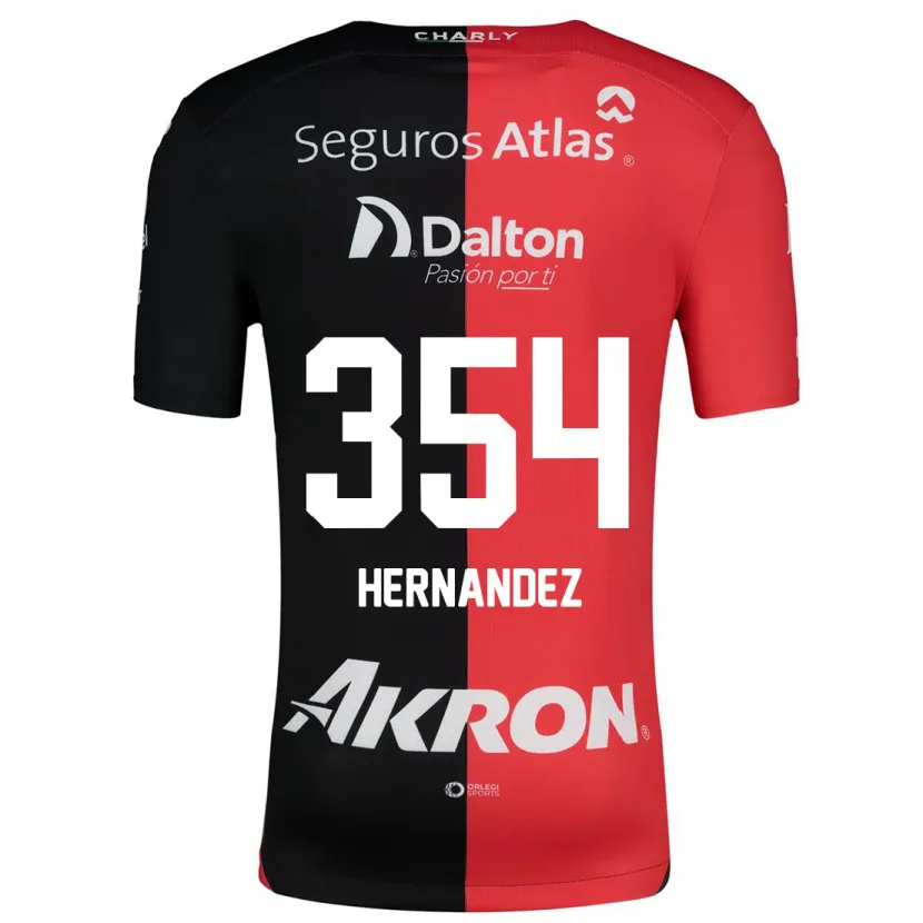 Danxen Mujer Camiseta Daniel Hernández #354 Negro Rojo 1ª Equipación 2024/25 La Camisa