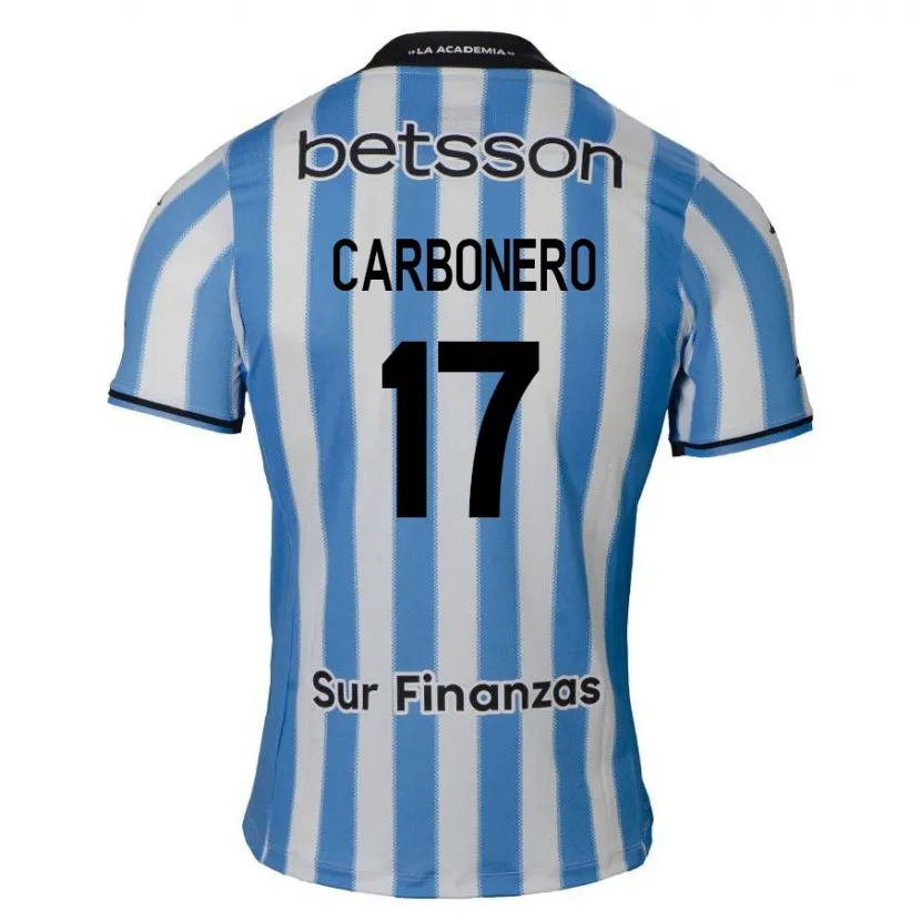 Danxen Mujer Camiseta Johan Carbonero #17 Azul Blanco Negro 1ª Equipación 2024/25 La Camisa