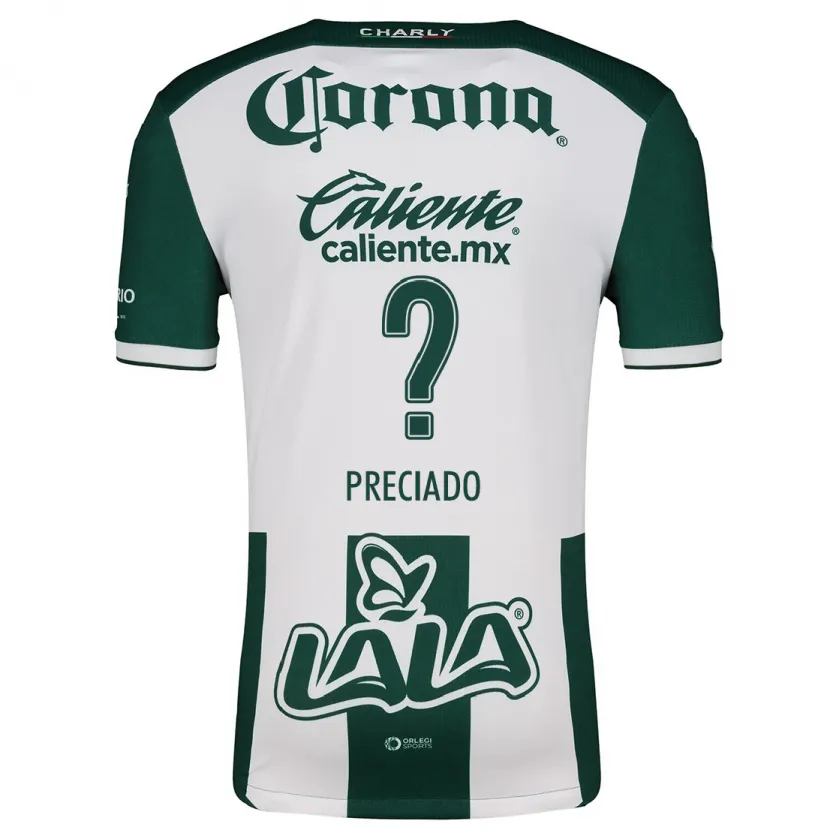 Danxen Mujer Camiseta Hárold Preciado #0 Verde Blanco 1ª Equipación 2024/25 La Camisa