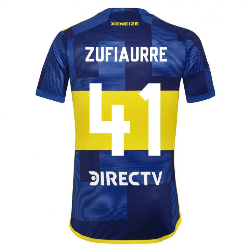 Danxen Mujer Camiseta Iker Zufiaurre #41 Azul Amarillo 1ª Equipación 2024/25 La Camisa