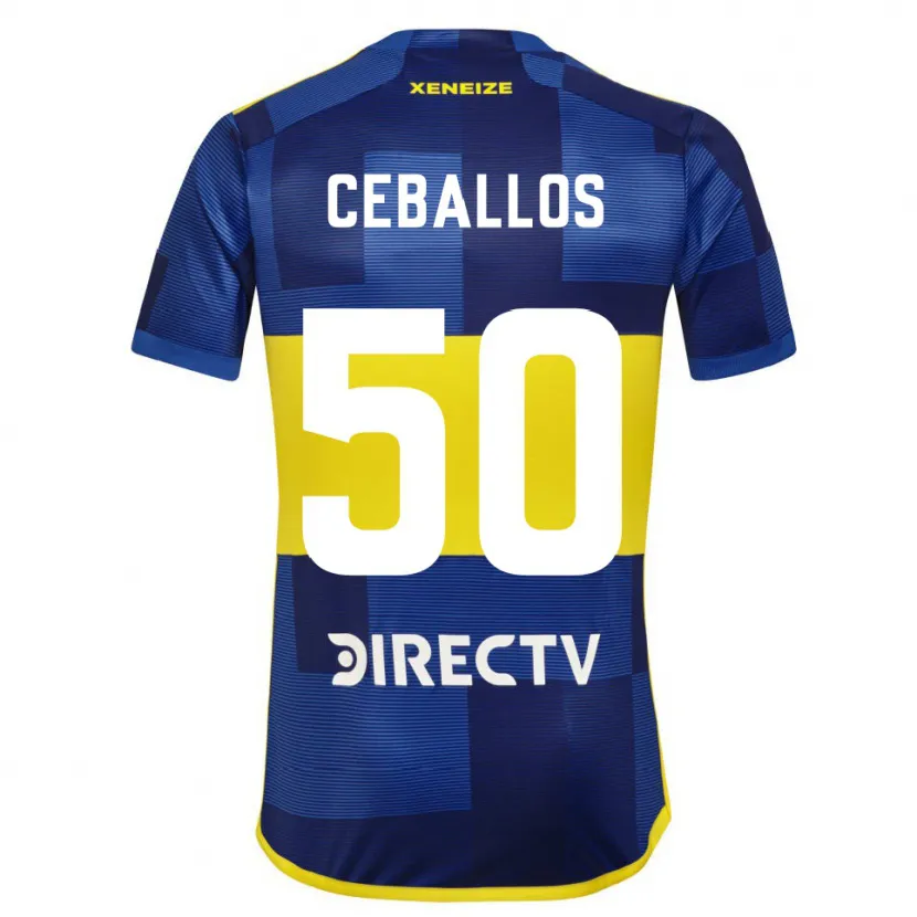 Danxen Mujer Camiseta Julián Ceballos #50 Azul Amarillo 1ª Equipación 2024/25 La Camisa