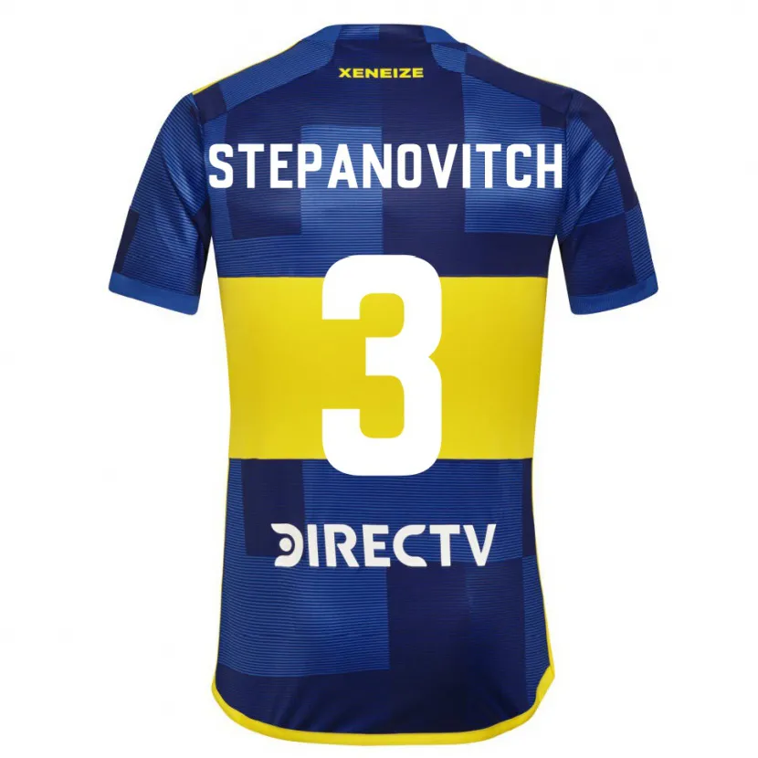 Danxen Mujer Camiseta Nicolás Stepanovitch #3 Azul Amarillo 1ª Equipación 2024/25 La Camisa