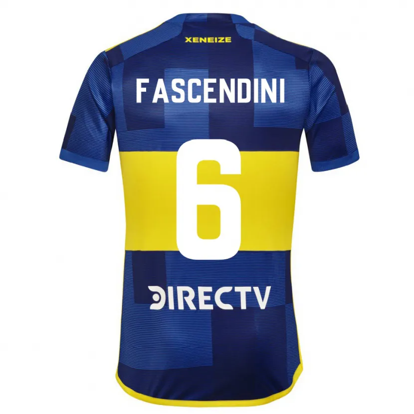 Danxen Mujer Camiseta Valentín Fascendini #6 Azul Amarillo 1ª Equipación 2024/25 La Camisa