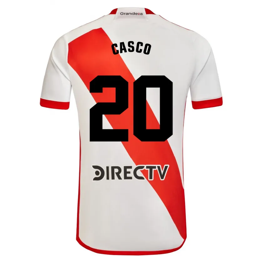 Danxen Mujer Camiseta Milton Casco #20 Blanco Rojo 1ª Equipación 2024/25 La Camisa