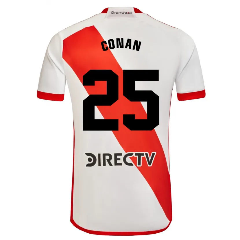 Danxen Mujer Camiseta Conan Ledesma #25 Blanco Rojo 1ª Equipación 2024/25 La Camisa