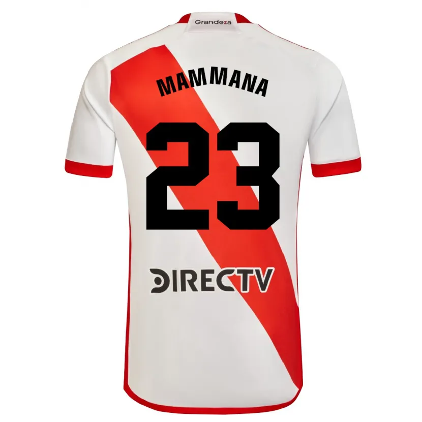 Danxen Mujer Camiseta Emanuel Mammana #23 Blanco Rojo 1ª Equipación 2024/25 La Camisa