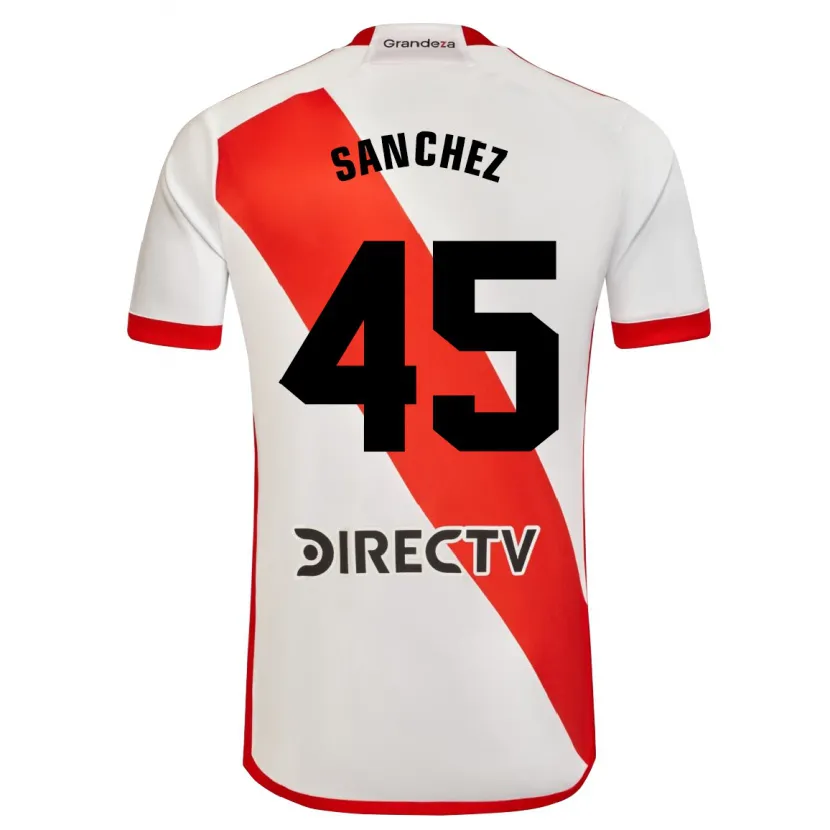 Danxen Mujer Camiseta Sebastián Sánchez #45 Blanco Rojo 1ª Equipación 2024/25 La Camisa