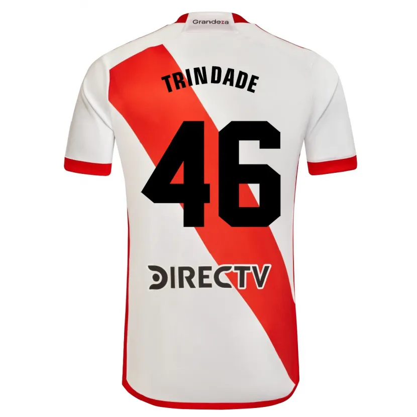 Danxen Mujer Camiseta Gonzalo Trindade #46 Blanco Rojo 1ª Equipación 2024/25 La Camisa