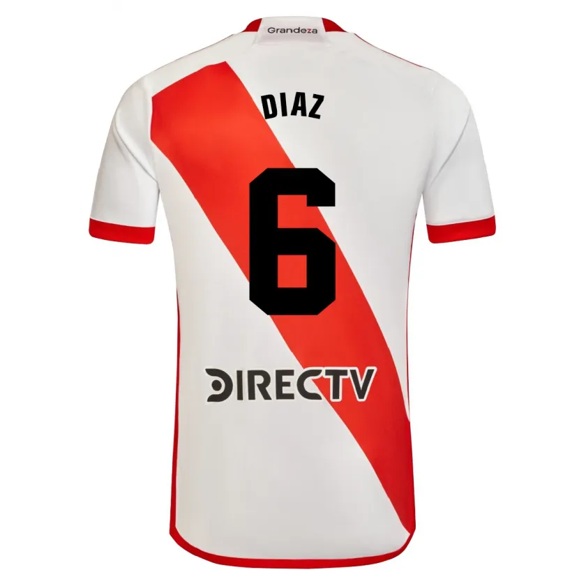 Danxen Mujer Camiseta Milagros Díaz #6 Blanco Rojo 1ª Equipación 2024/25 La Camisa