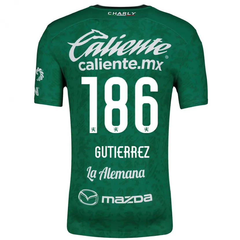 Danxen Mujer Camiseta Alan Gutiérrez #186 Verde Blanco 1ª Equipación 2024/25 La Camisa