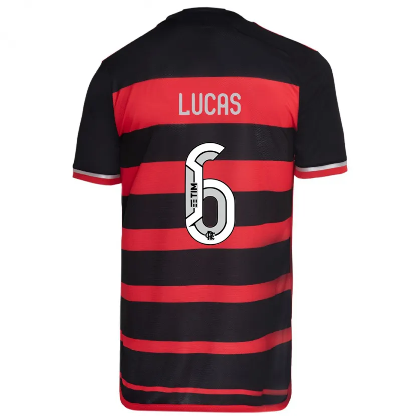 Danxen Mujer Camiseta Ayrton Lucas #6 Negro Rojo 1ª Equipación 2024/25 La Camisa