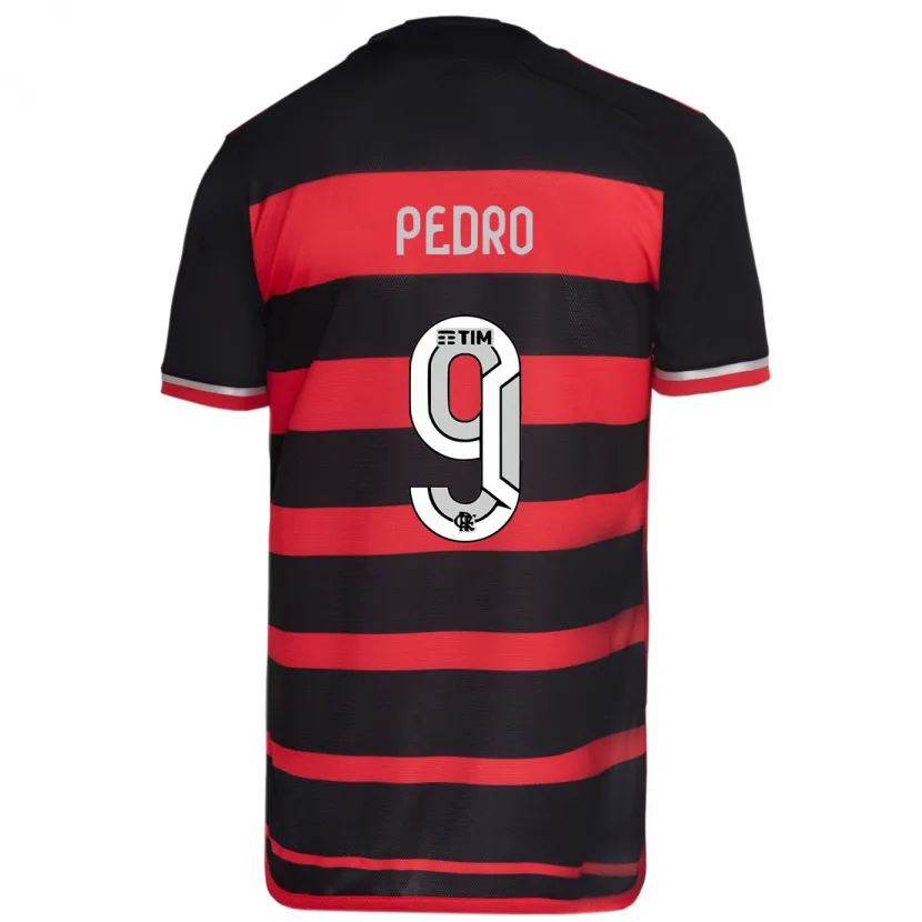 Danxen Mujer Camiseta Pedro #9 Negro Rojo 1ª Equipación 2024/25 La Camisa