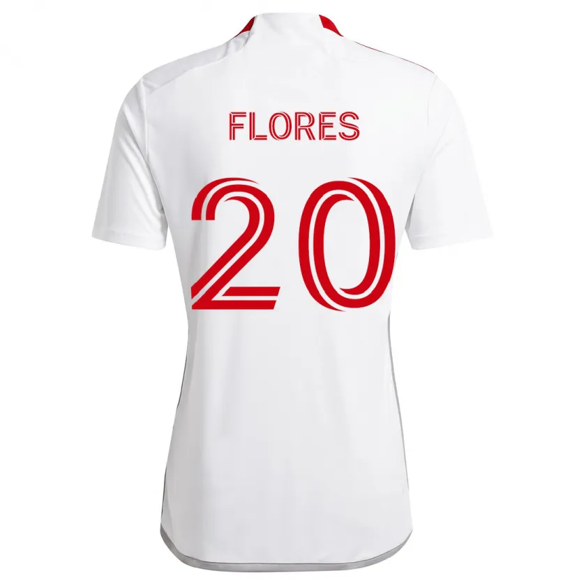 Danxen Mujer Camiseta Deybi Flores #20 Blanco Rojo 2ª Equipación 2024/25 La Camisa