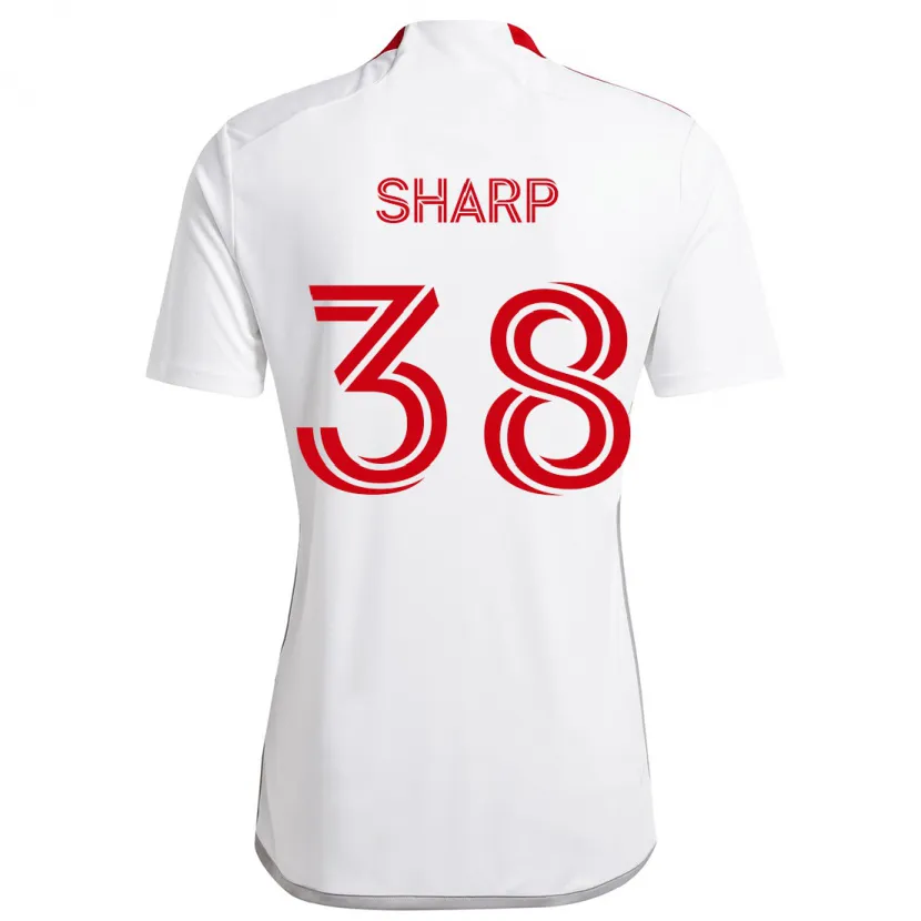 Danxen Mujer Camiseta Charlie Sharp #38 Blanco Rojo 2ª Equipación 2024/25 La Camisa