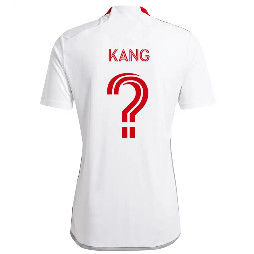 Danxen Mujer Camiseta Ethan Kang #0 Blanco Rojo 2ª Equipación 2024/25 La Camisa