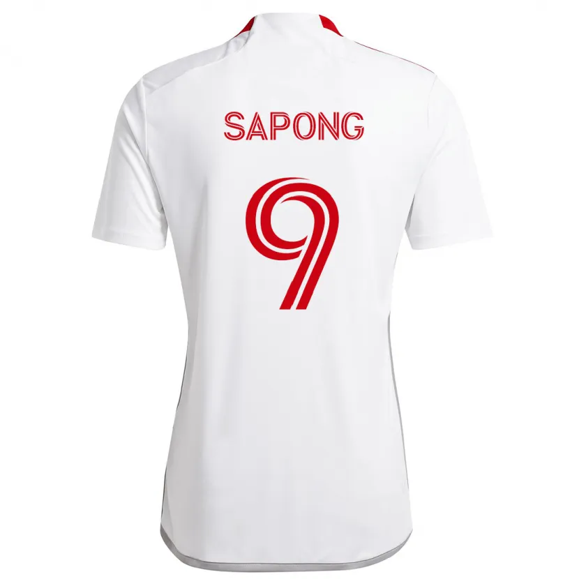 Danxen Mujer Camiseta C.j. Sapong #9 Blanco Rojo 2ª Equipación 2024/25 La Camisa