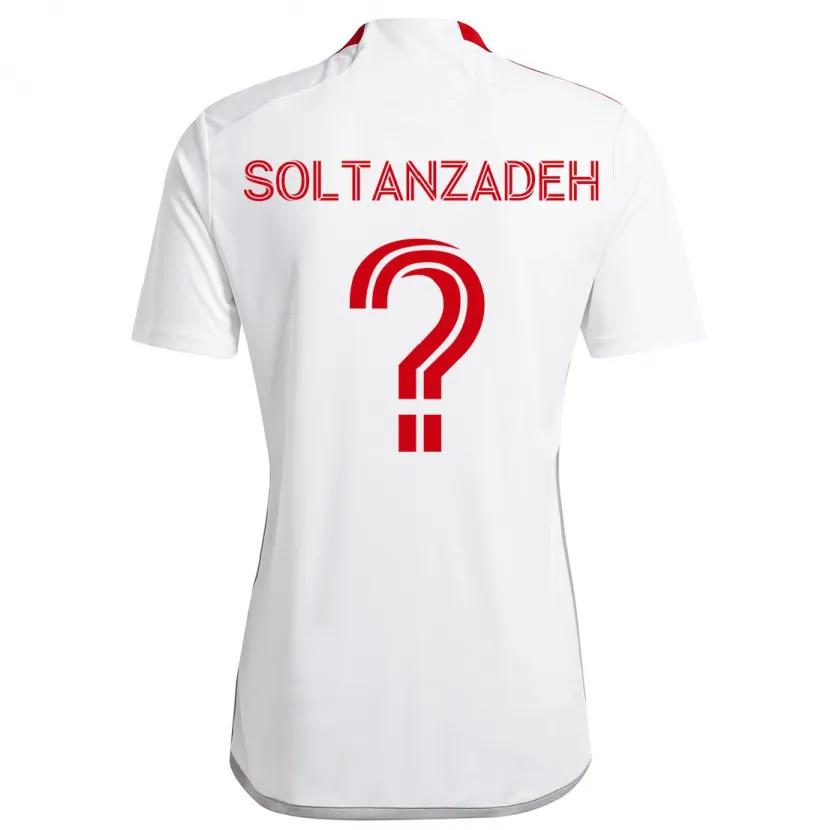 Danxen Mujer Camiseta Shayan Soltanzadeh #0 Blanco Rojo 2ª Equipación 2024/25 La Camisa