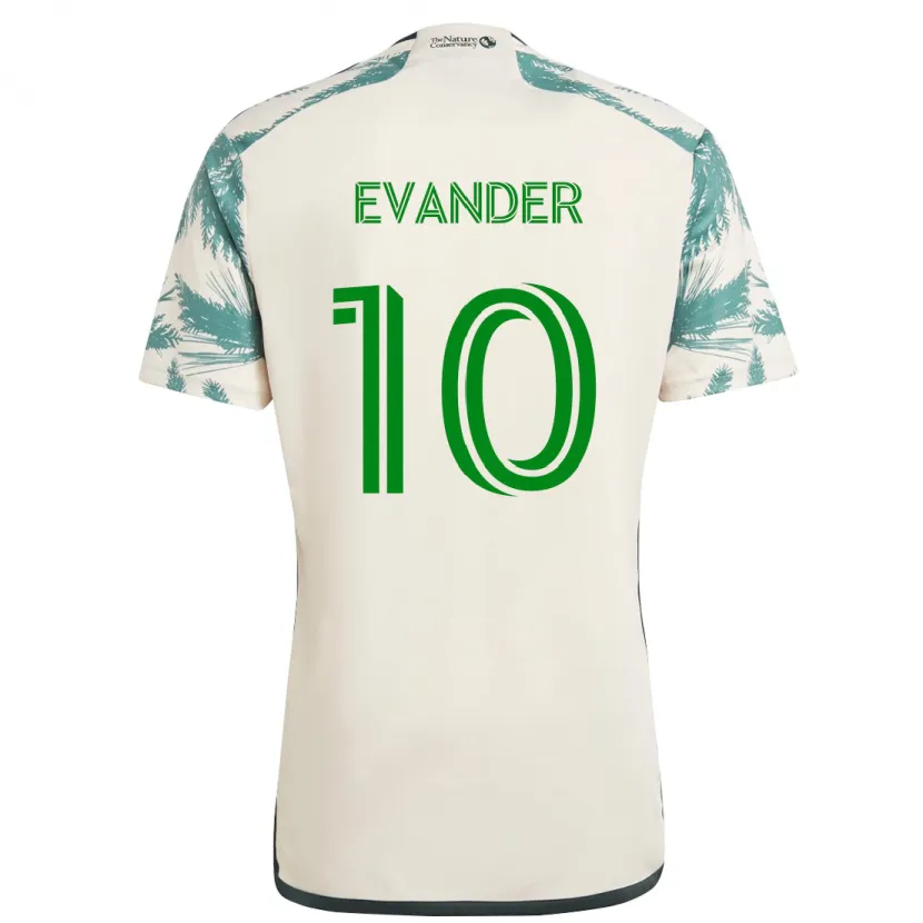 Danxen Mujer Camiseta Evander #10 Beige Marrón 2ª Equipación 2024/25 La Camisa