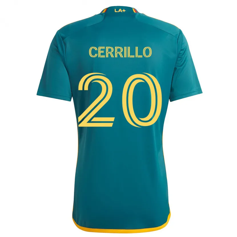 Danxen Mujer Camiseta Edwin Cerrillo #20 Verde Amarillo 2ª Equipación 2024/25 La Camisa