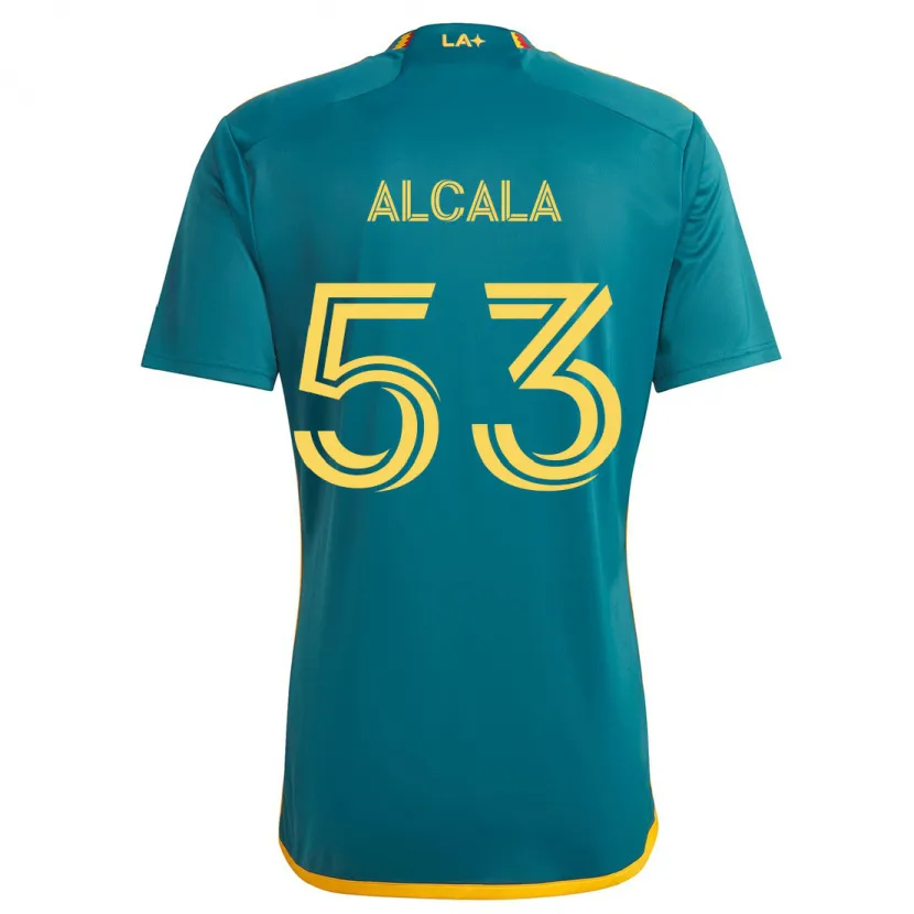 Danxen Mujer Camiseta Álex Alcalá #53 Verde Amarillo 2ª Equipación 2024/25 La Camisa