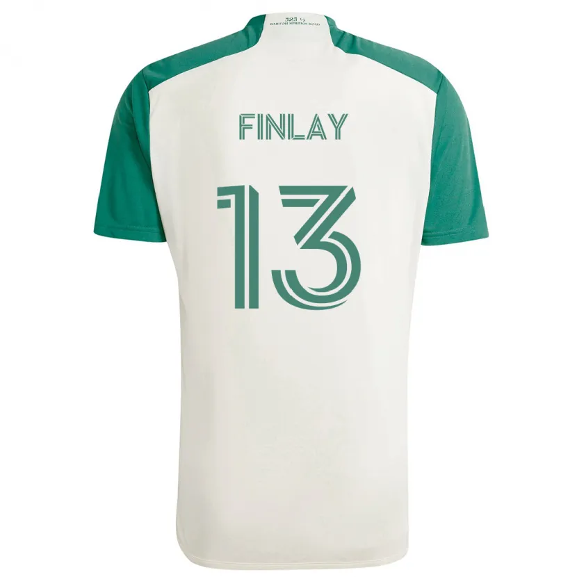 Danxen Mujer Camiseta Ethan Finlay #13 Colores Tostados Verde 2ª Equipación 2024/25 La Camisa