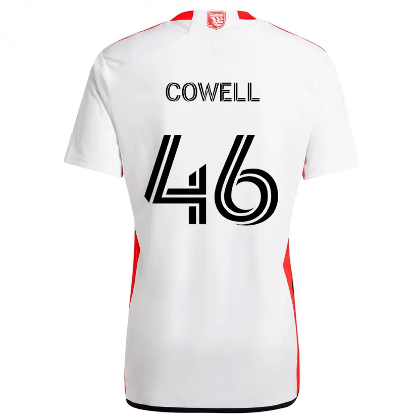 Danxen Mujer Camiseta Chance Cowell #46 Blanco Rojo 2ª Equipación 2024/25 La Camisa