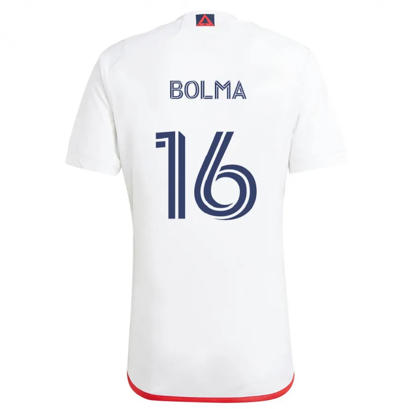 Danxen Mujer Camiseta Josh Bolma #16 Blanco Rojo 2ª Equipación 2024/25 La Camisa