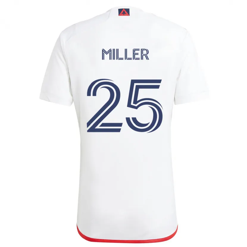 Danxen Mujer Camiseta Peyton Miller #25 Blanco Rojo 2ª Equipación 2024/25 La Camisa