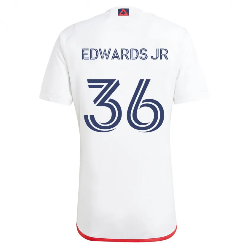 Danxen Mujer Camiseta Earl Edwards Jr. #36 Blanco Rojo 2ª Equipación 2024/25 La Camisa