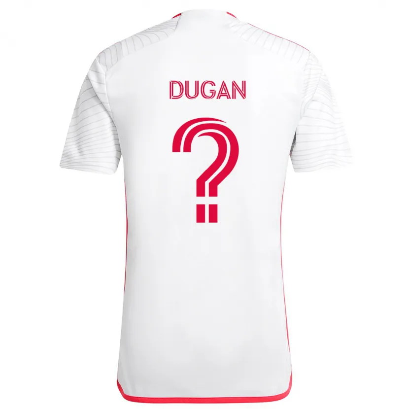 Danxen Mujer Camiseta Ryan Dugan #0 Blanco Rojo 2ª Equipación 2024/25 La Camisa