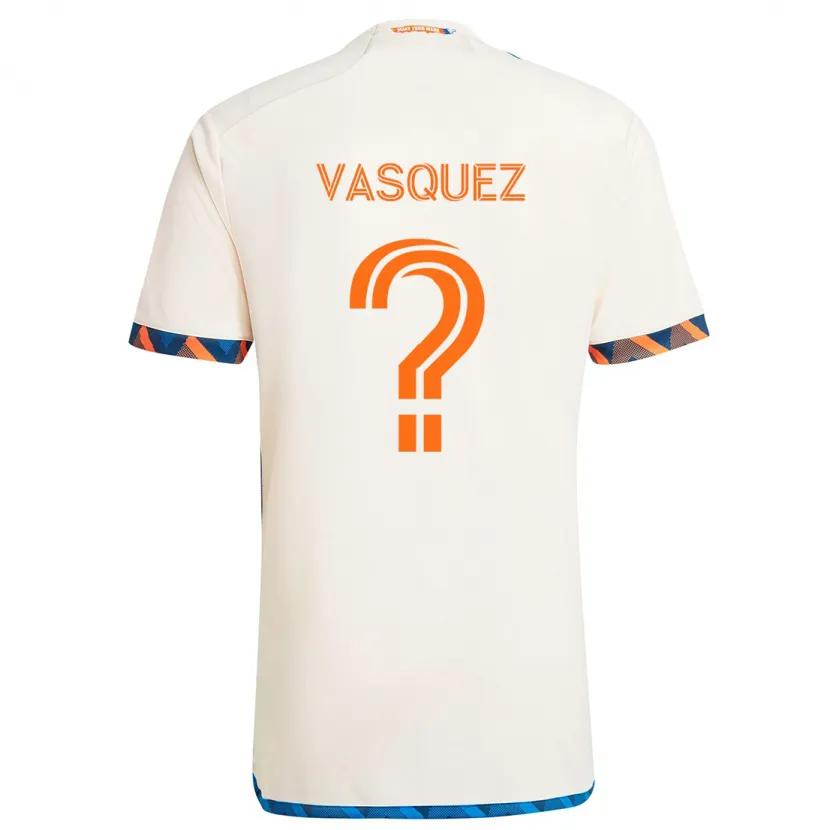 Danxen Mujer Camiseta Bryan Vásquez #0 Blanco Naranja 2ª Equipación 2024/25 La Camisa