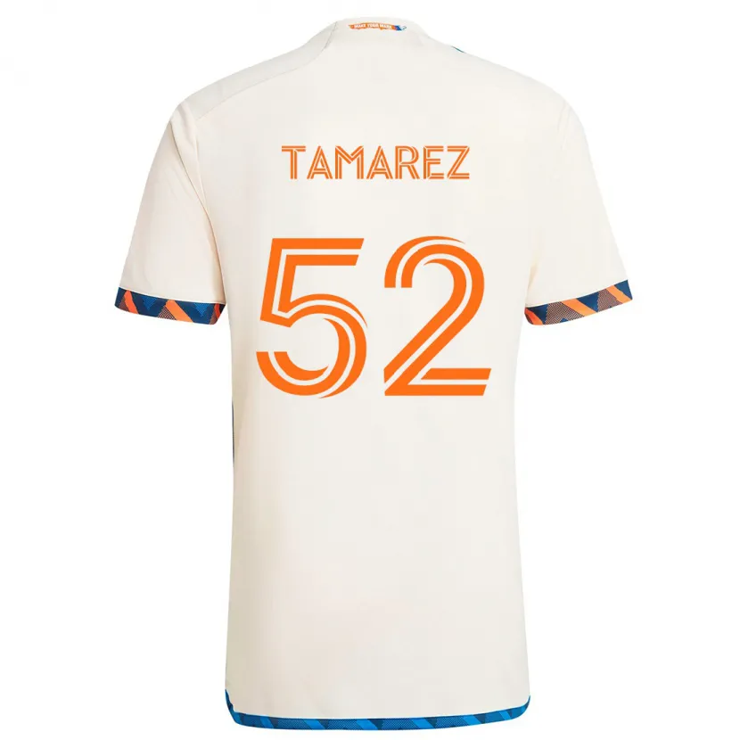 Danxen Mujer Camiseta Lucas Tamarez #52 Blanco Naranja 2ª Equipación 2024/25 La Camisa