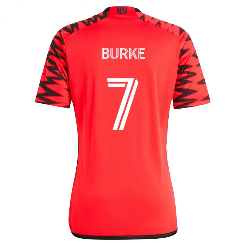 Danxen Mujer Camiseta Cory Burke #7 Rojo Negro Blanco 2ª Equipación 2024/25 La Camisa