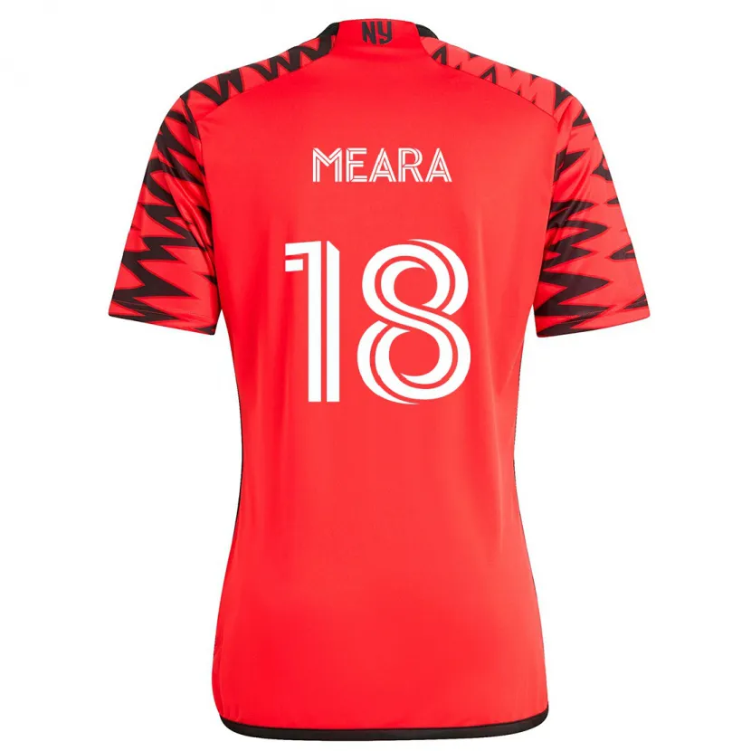 Danxen Mujer Camiseta Ryan Meara #18 Rojo Negro Blanco 2ª Equipación 2024/25 La Camisa