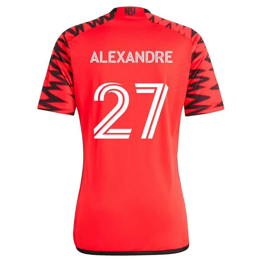 Danxen Mujer Camiseta Davi Alexandre #27 Rojo Negro Blanco 2ª Equipación 2024/25 La Camisa