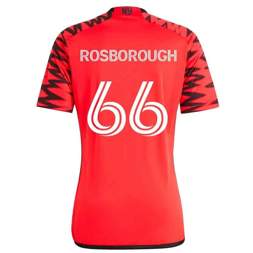 Danxen Mujer Camiseta Tanner Rosborough #66 Rojo Negro Blanco 2ª Equipación 2024/25 La Camisa