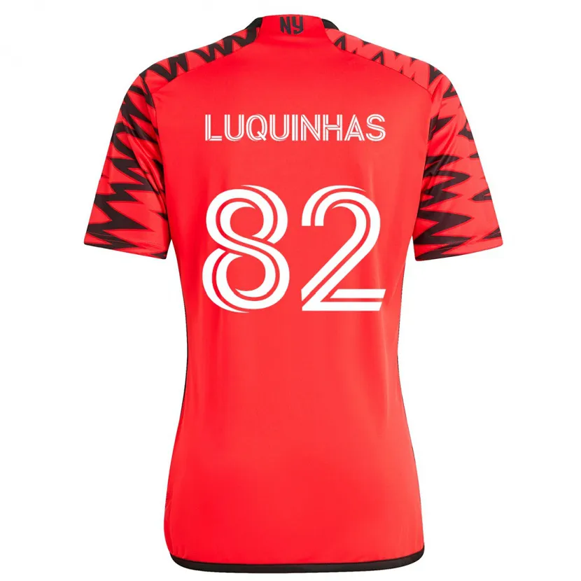 Danxen Mujer Camiseta Luquinhas #82 Rojo Negro Blanco 2ª Equipación 2024/25 La Camisa