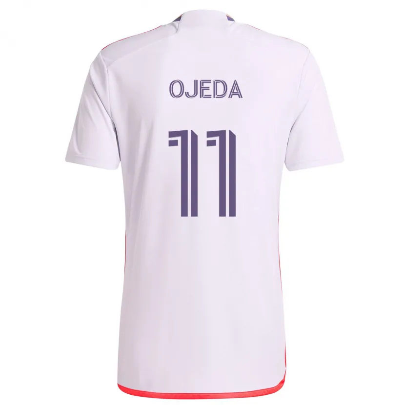 Danxen Mujer Camiseta Martín Ojeda #11 Blanco Rojo Púrpura 2ª Equipación 2024/25 La Camisa