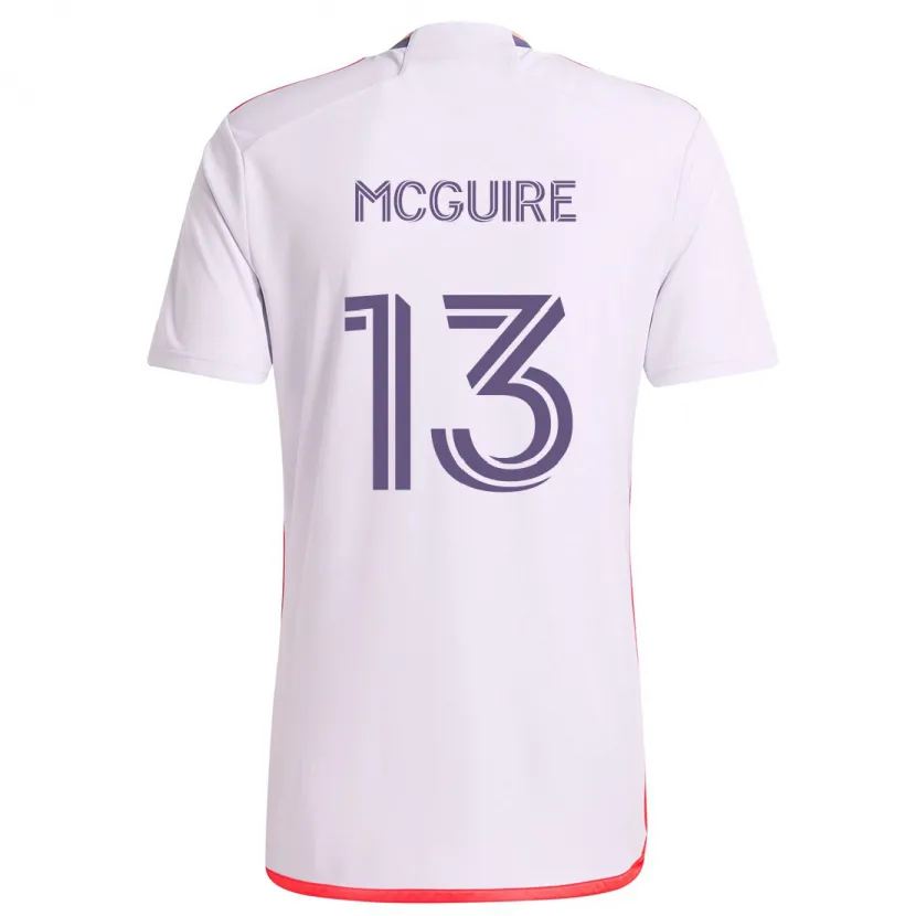 Danxen Mujer Camiseta Duncan Mcguire #13 Blanco Rojo Púrpura 2ª Equipación 2024/25 La Camisa