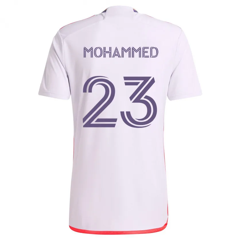 Danxen Mujer Camiseta Shak Mohammed #23 Blanco Rojo Púrpura 2ª Equipación 2024/25 La Camisa