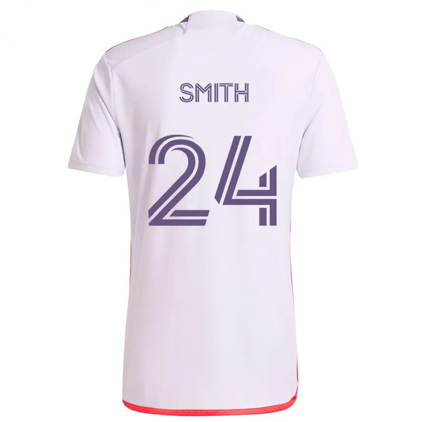 Danxen Mujer Camiseta Kyle Smith #24 Blanco Rojo Púrpura 2ª Equipación 2024/25 La Camisa