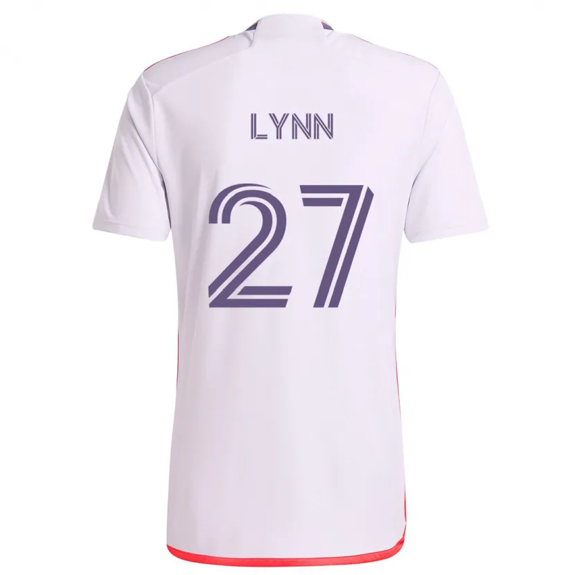 Danxen Mujer Camiseta Jack Lynn #27 Blanco Rojo Púrpura 2ª Equipación 2024/25 La Camisa