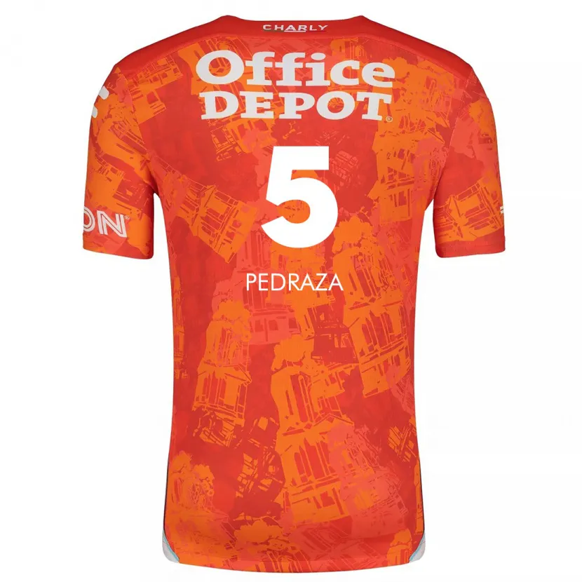 Danxen Mujer Camiseta Pedro Pedraza #5 Naranja Blanco 2ª Equipación 2024/25 La Camisa