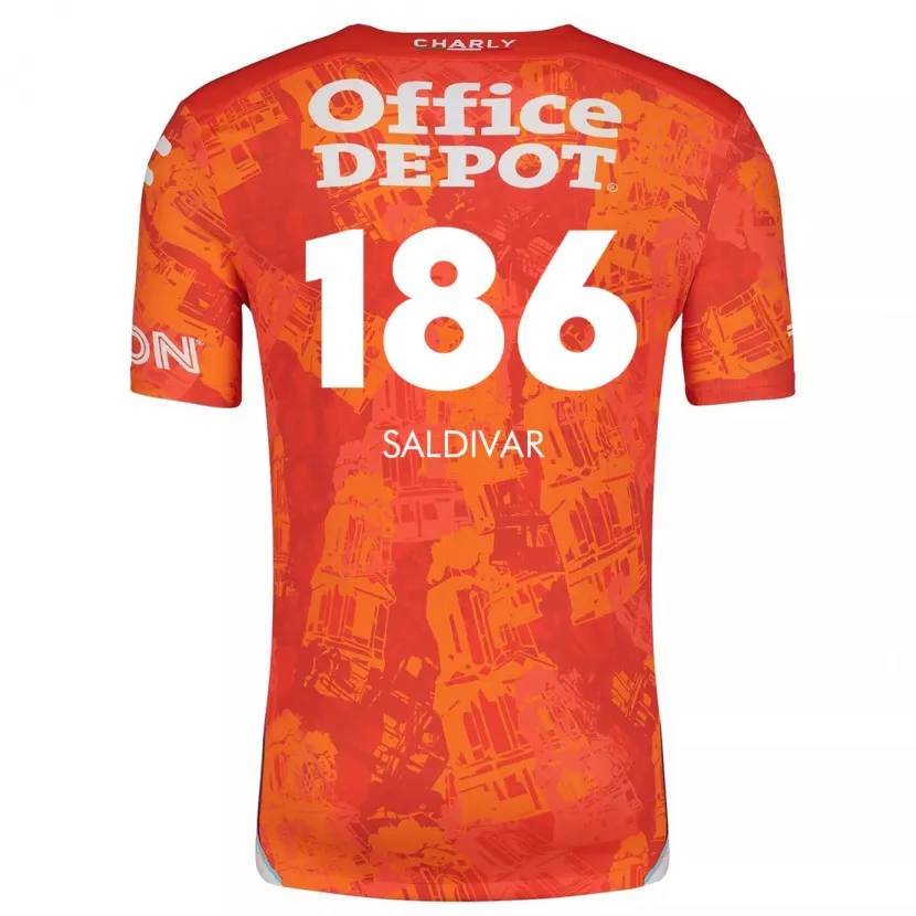 Danxen Mujer Camiseta José Saldívar #186 Naranja Blanco 2ª Equipación 2024/25 La Camisa