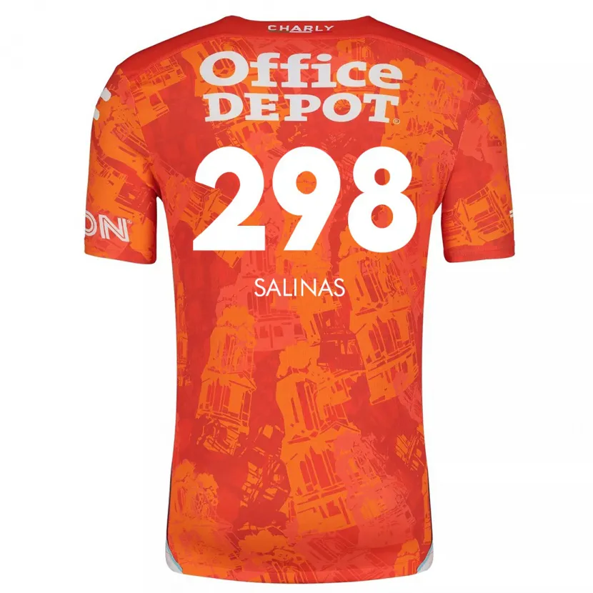 Danxen Mujer Camiseta Jesús Salinas #298 Naranja Blanco 2ª Equipación 2024/25 La Camisa