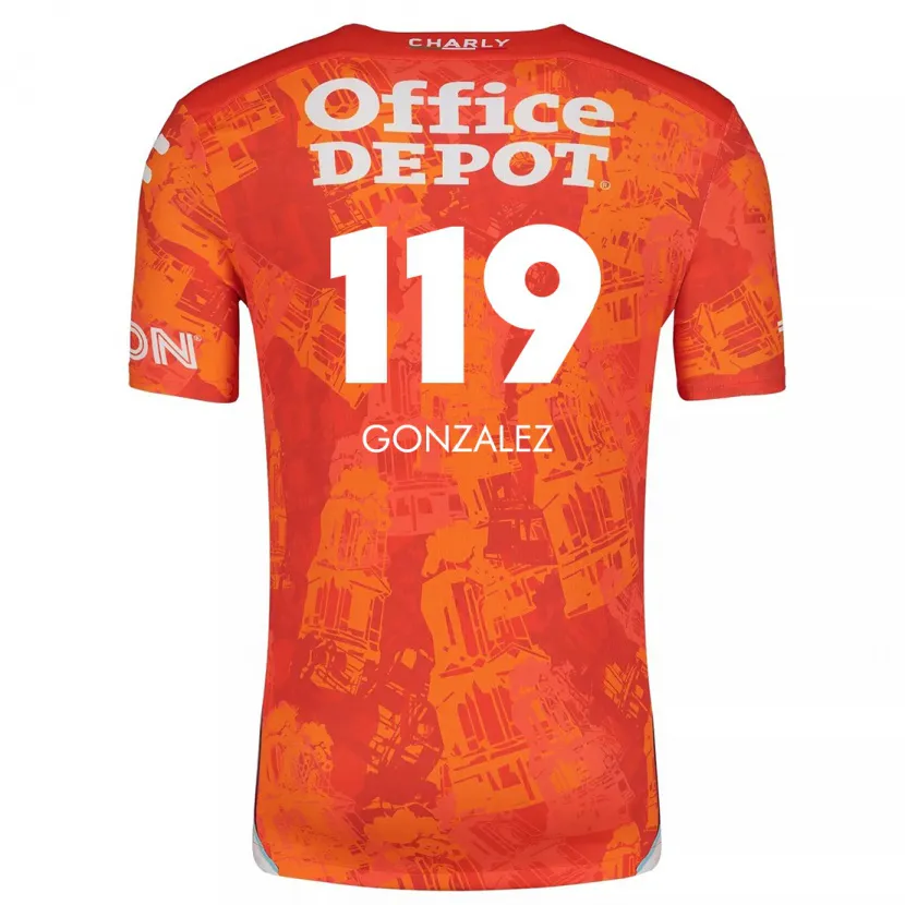 Danxen Mujer Camiseta Juan González #119 Naranja Blanco 2ª Equipación 2024/25 La Camisa